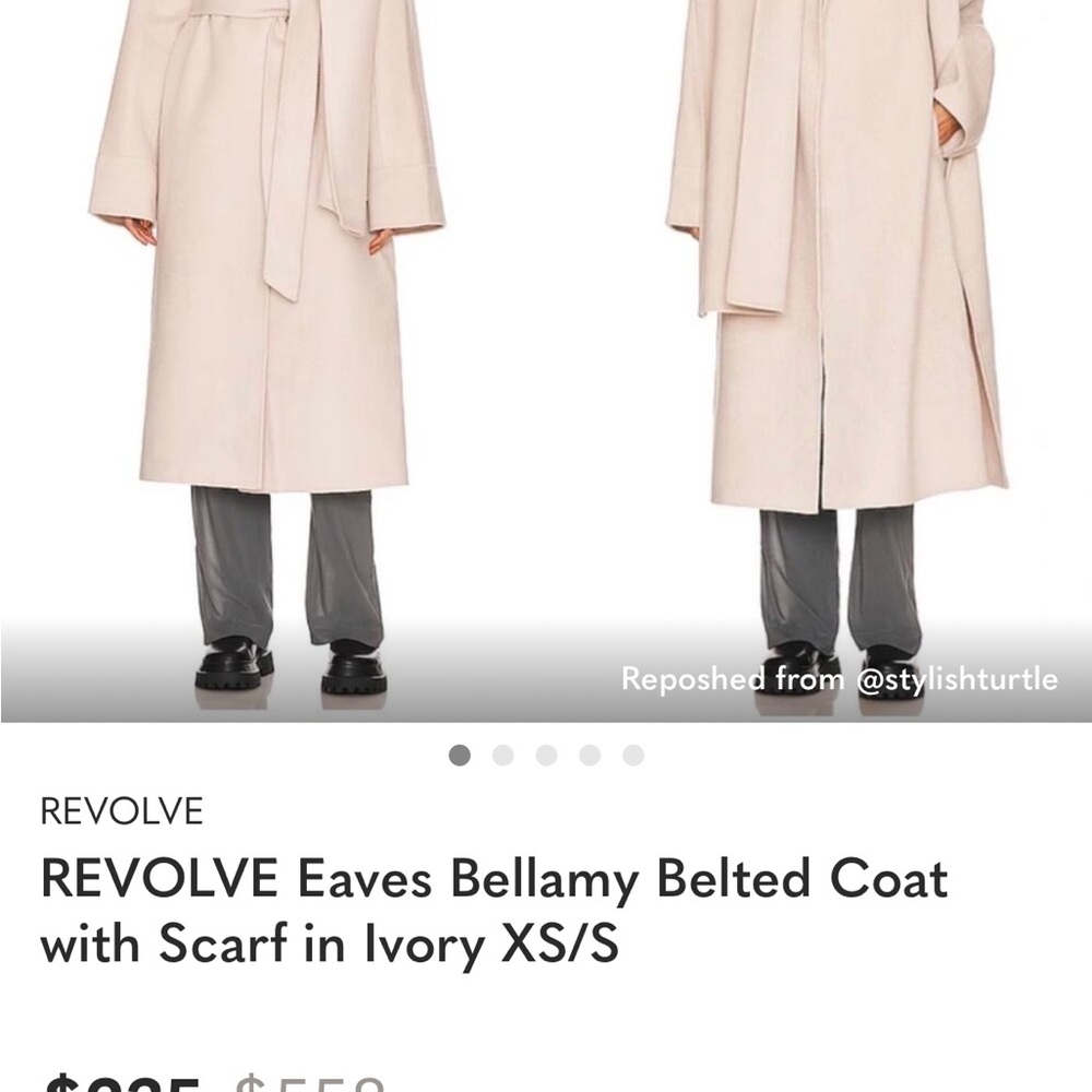 REVOLVE Eaves Bellamy Belted Trench Coat in Cream